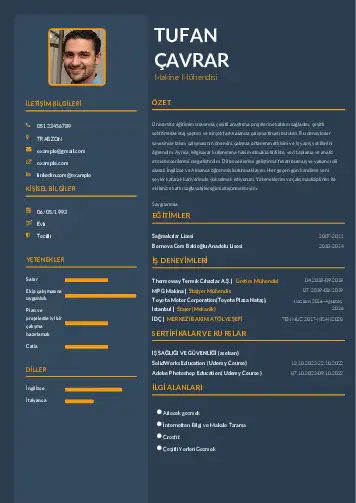 Makine Mühendisi Cv Örnekleri cv indir